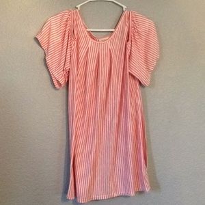 Red and white striped blouse